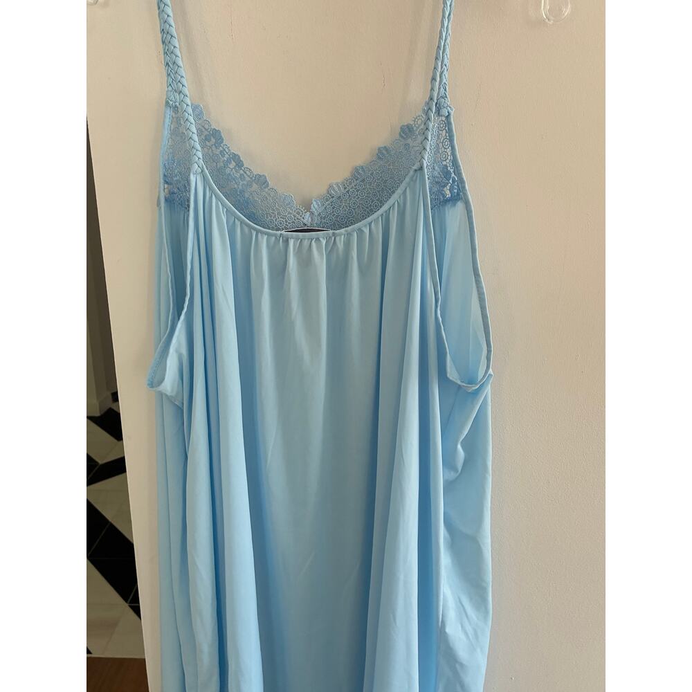 Shadowline Womens Nightgown Peignoir 2X Spaghetti Straps Lace Long Romantic - Picture 4 of 4